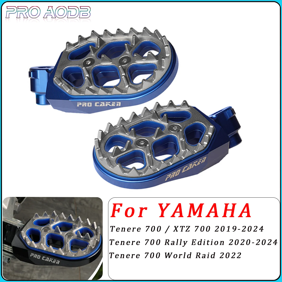 

For Yamaha Tenere700 XTZ 700 Tenere 700 Rally Edition Tenere 700 World Raid Motorcycle Footrest Footpeg Foot Pegs 2019-2024