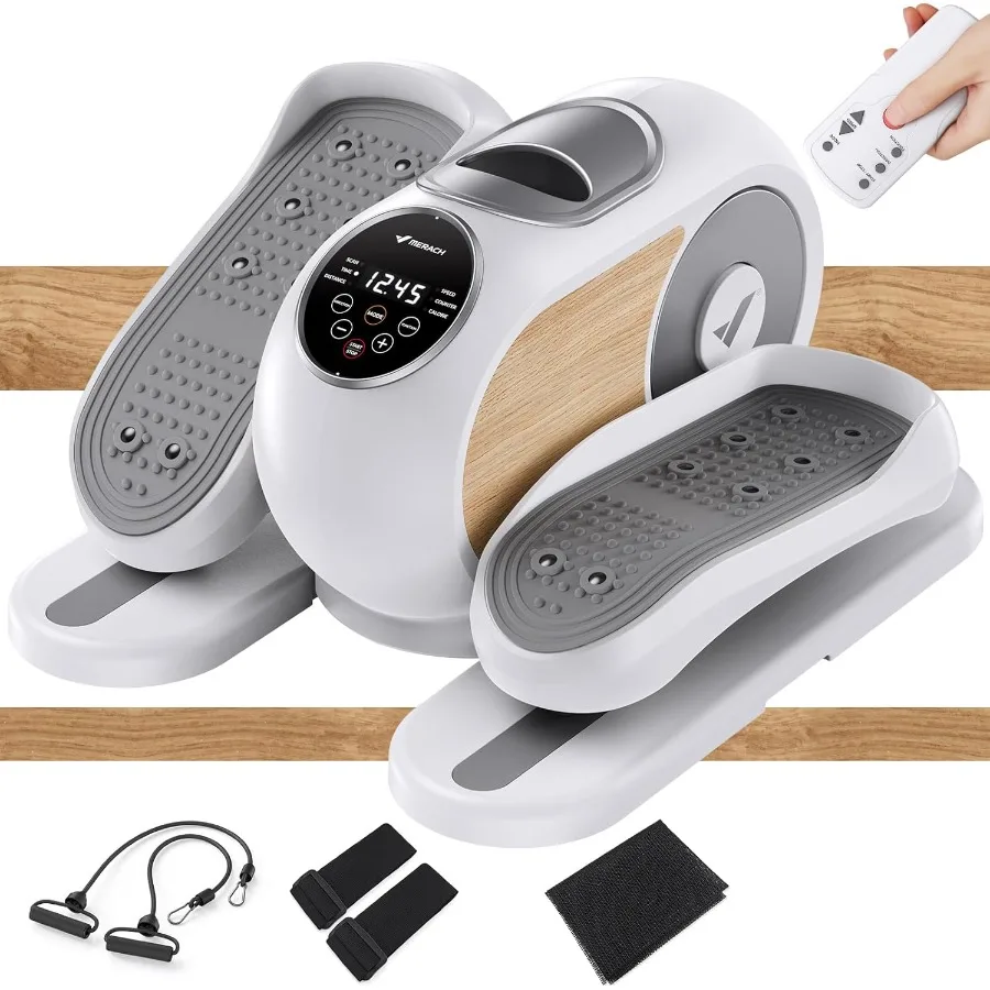 Máquina de ejercicio elíptico debajo del escritorio, ejercitador de piernas elipse como se ve en la televisión para personas mayores con 12 velocidades ajustables y control remoto, Qui