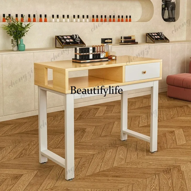 YL  Nordic Classic Nail Table Minimalist Elegant Aesthetic Trendy Nail Table Delicate Tidy Table De Manucure Salon Furniture