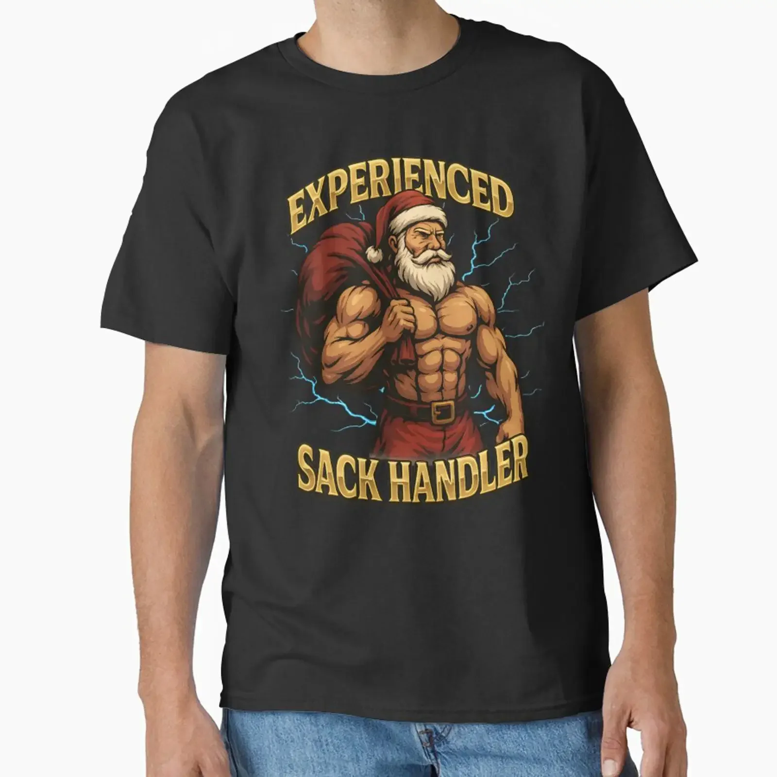 Y2K Bootleg Style Funny Christmas Santa Experienced Sack Handler Classic T Shirt vintage Washed Breathable Soft fashion