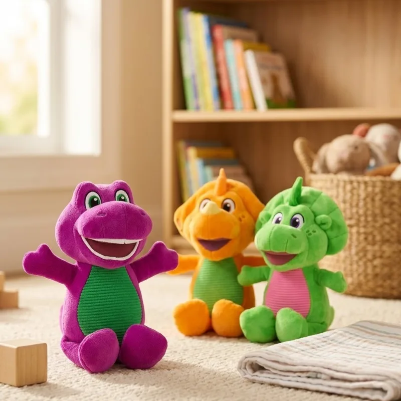 

Плюшевая игрушка Barney's World, фиолетовый динозавр, мягкая игрушка, мультяшный персонаж, кукла, плюшевая игрушка для детей, подарок на день рождения