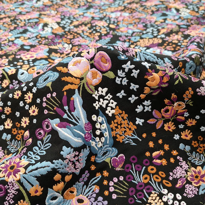 Yarn Dyed Brocade Jacquard Fabric Flowers Like Brocade Dress Jacket Baseball Suit Fashion Design Sewing Wholesale Material Cloth