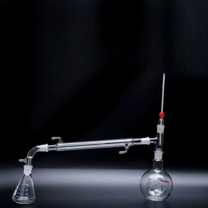 All Glass Distillation Set 250 500 1000ml Atmospheric Distillation Apparatus for Pure Water Hydrosol Essential Oil Lab Glassware