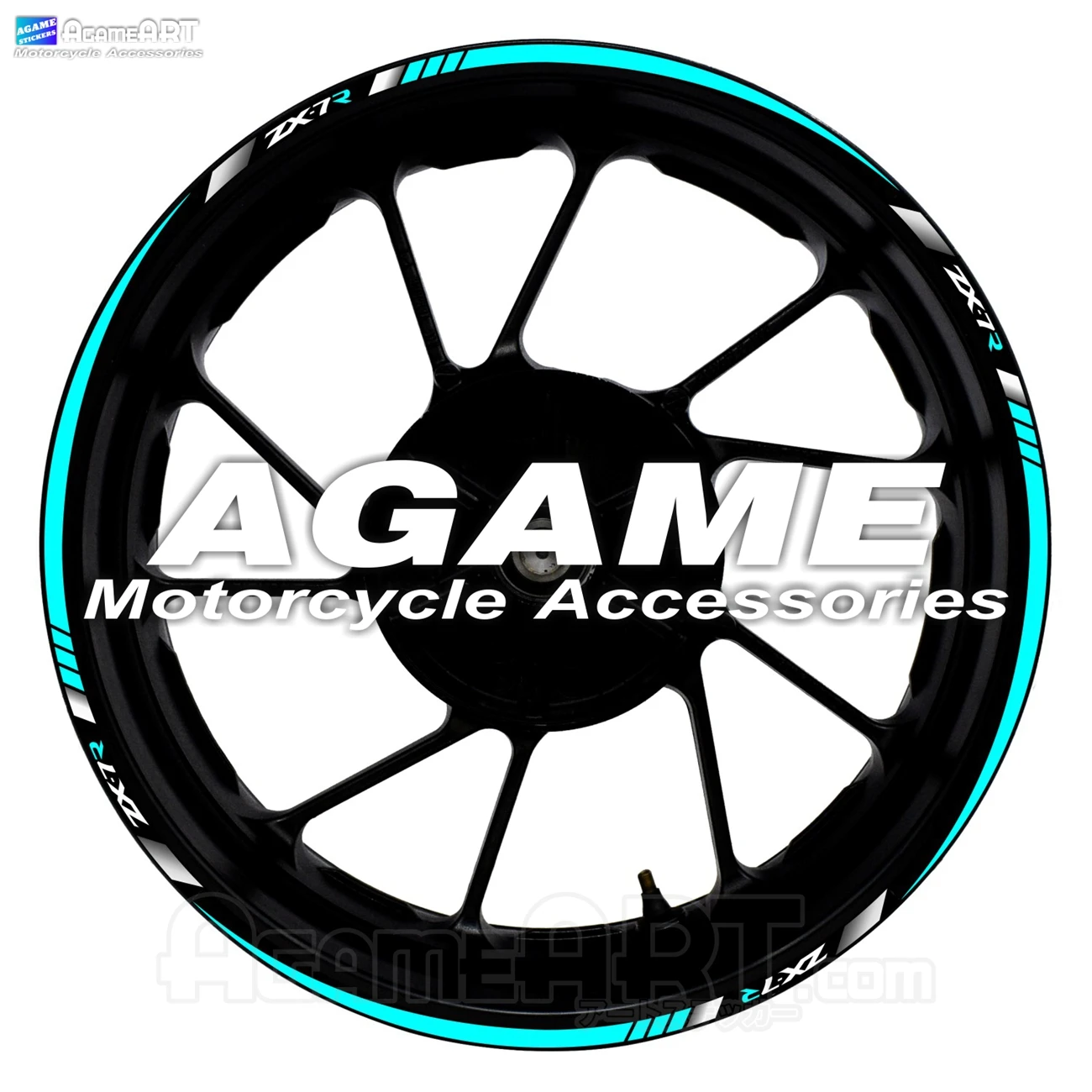 For ZX-7R Motorcycle Wheel Stickers Reflective 17inch Stripe Rim Inside of Hub Waterproof Decals Accessories