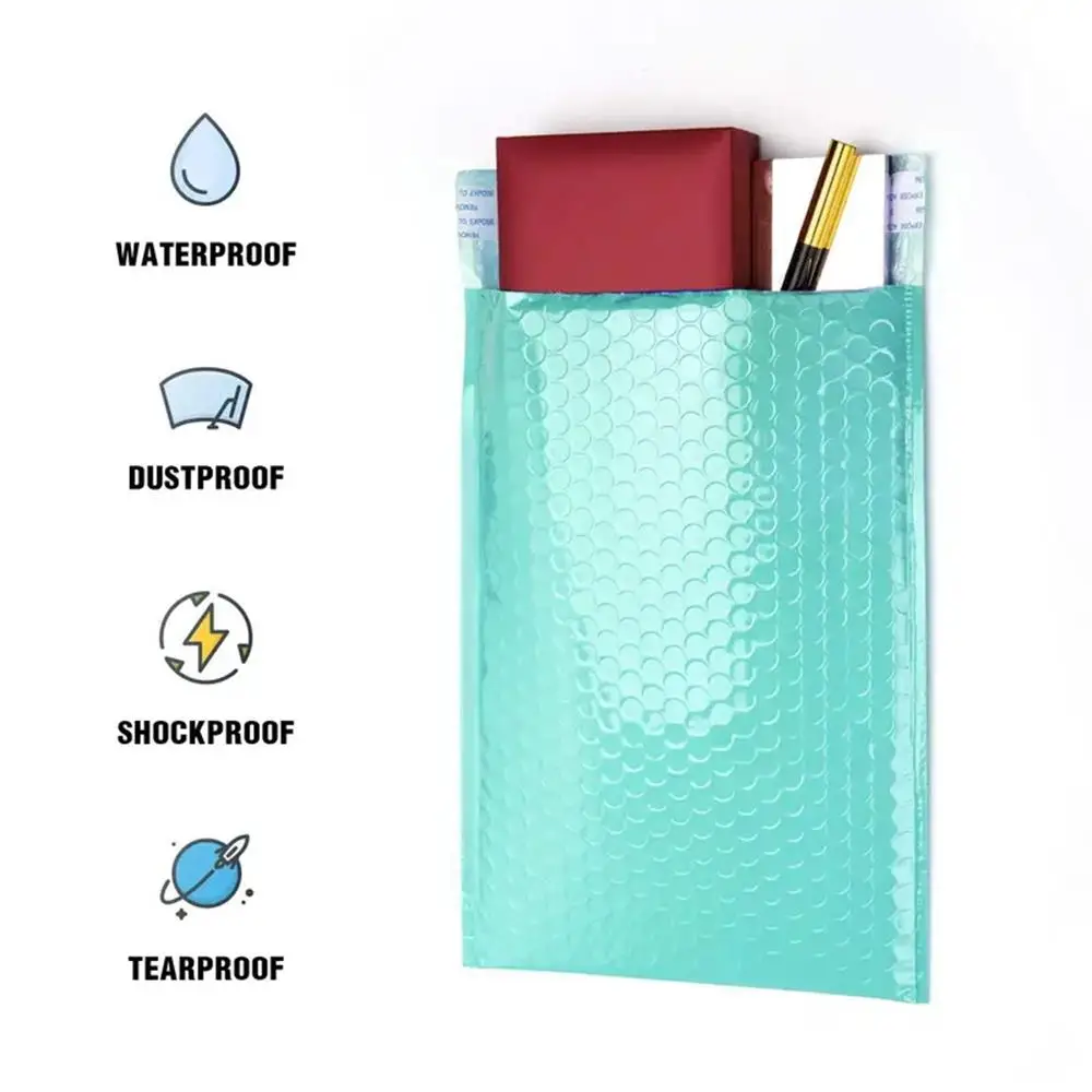 10 waterproof self sealing adhesive large cushion envelopes, suitable for small business bubble packaging envelopes, green