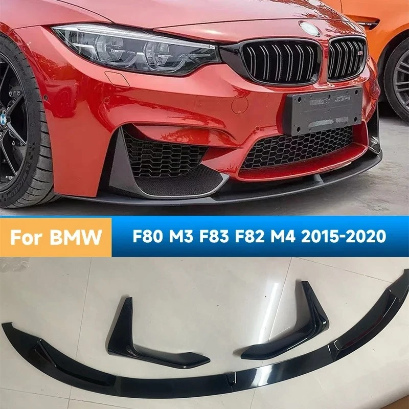 المصد الأمامي سبويلر شفاه بليد لسيارات BMW F80 M3 F83 F82 M4 2015-2020 الجانب السفلي تنفيس الهواء غطاء محرك السيارة الفاصل عدة المئزر المحيطي