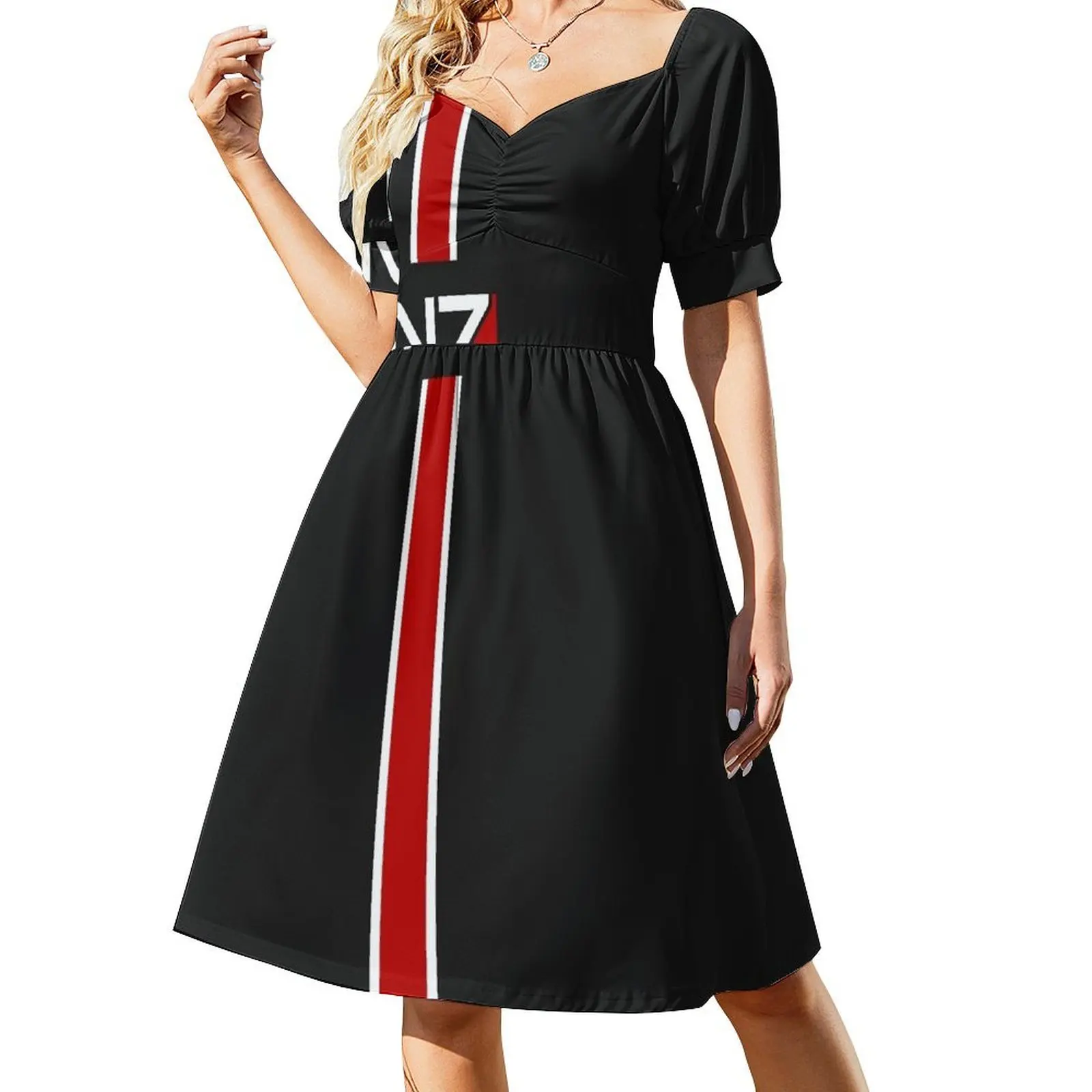 

N7 emblem, Mass Effect Short Sleeved Dress elegant dresses plus sizes chic and elegant evening dress Woman's evening dress