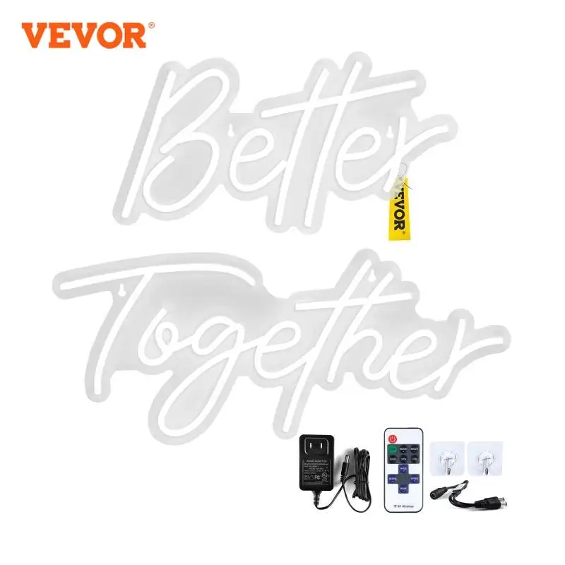 VEVOR Better Together LED Neon Sign Indoor Wall Lights Party Wedding Shop Window Decor Restaurant Birthday Decoration Warm White