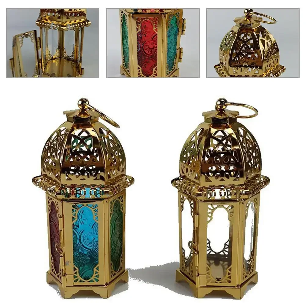 Candle Holders Indain Moroccan Large Iron Tonal Tall Glass Lanterns Tealight Garden Home Decorations Wedding Festival Props