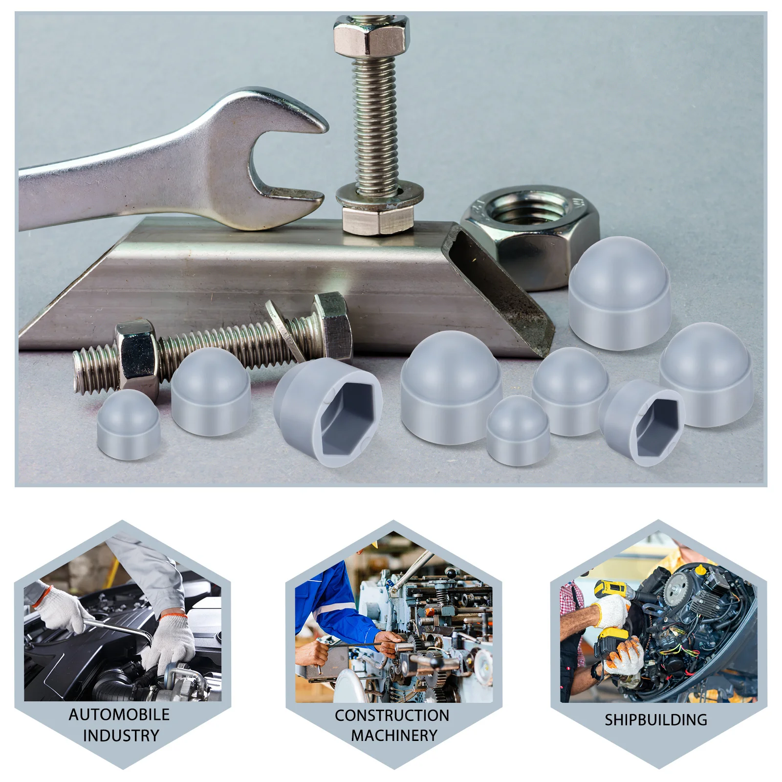 

40pcs Plastic Hexagon Nut Cover Durable Reusable Weatherproof Protection For Auto Construction Machinery Outdoor Use