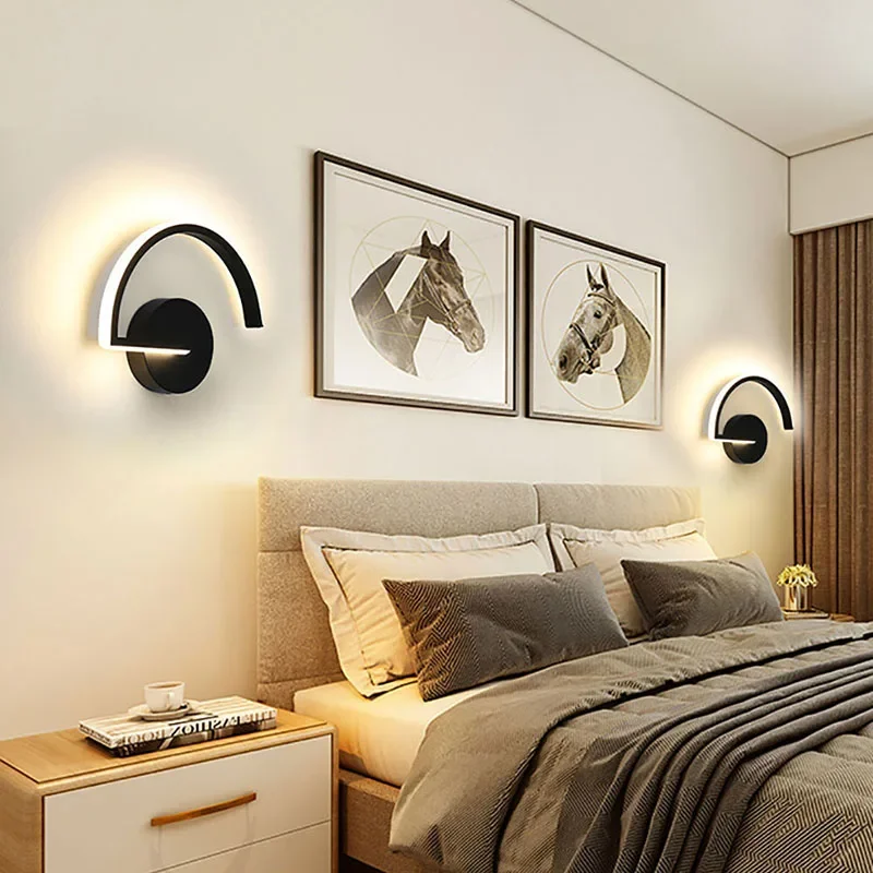 Lámpara de pared LED moderna, candelabro de mesita de noche para pasillo, sala de estar, dormitorio, Hotel, estudio, telón de fondo de TV, accesorio de iluminación Lustre, decoración del hogar