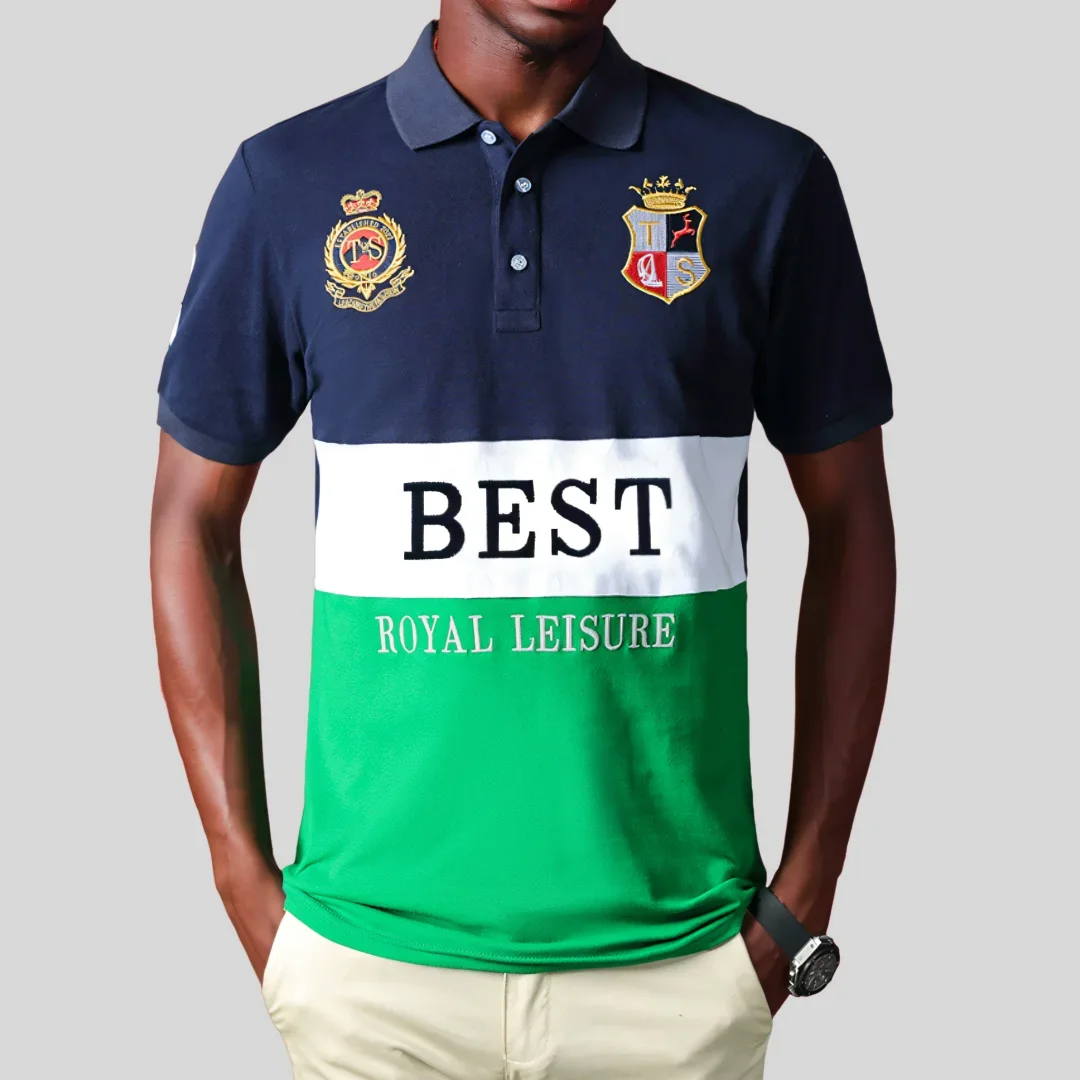 เสื้อโปโลบุรุษคุณภาพดีแขนสั้นสวมใส่เสื้อสบายๆ 100% Cotton Collaredเสื้อยืดขนาดใหญ่ 7xl