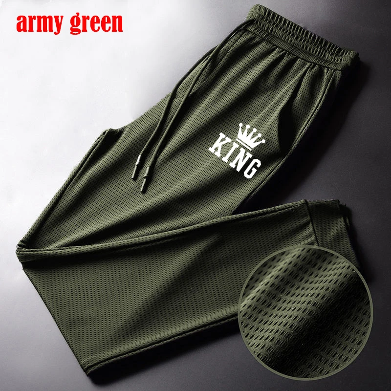 Men Sweatpants Ice Long Pants Jogger Trousers Casual Sports Fitness Solid Jogging Pants Men Women Sweat Pants