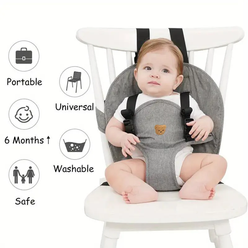 Travel Harness Seat For Baby High Chair, Safety Harness Chair Accessory For Baby Feeding, Portable Fabric Harness Toddler Chair