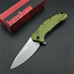 KS 1776 NBBW 8Cr13Mov Clip Point Blade Green / Blue Aluminum Handle Tactical Knife Camping Knife Outdoor Survival Folding Knife