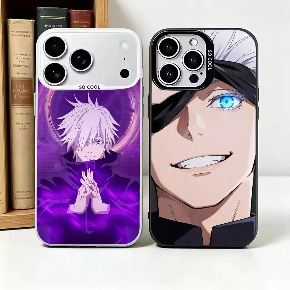 Чехол для телефона Jujutsu Kaisen - Сатору Годжо для iPhone 17, 16, 15, 14, 13, 12 Plus, Pro Max, с цветным серебряным покрытием внутри.