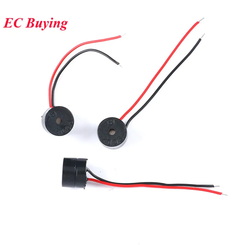 5PCS Electromagnetic Active Buzzer 12V 12*9.5MM Speaker alarm loudspeaker With Cable