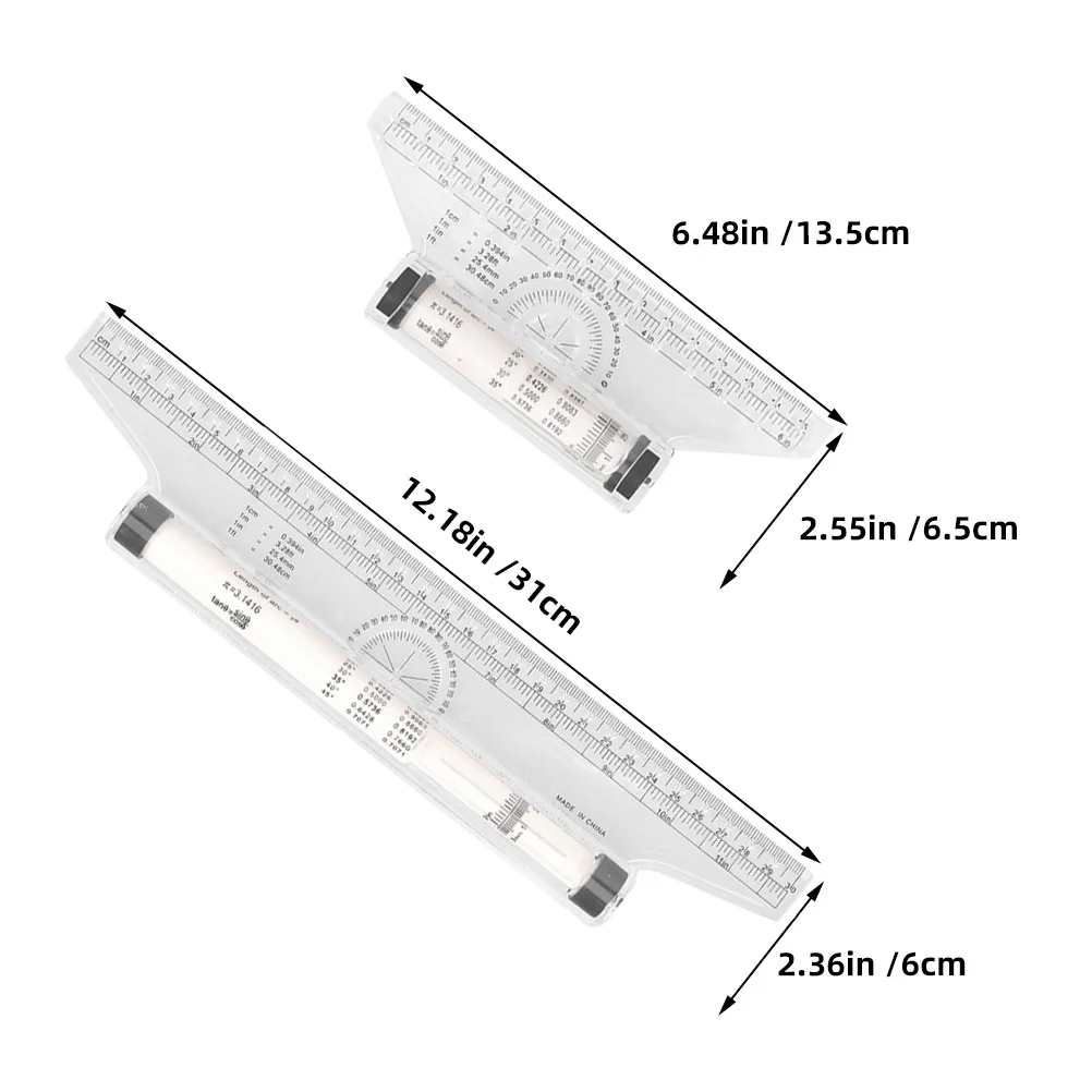 2Pcs Plastic Parallel Ruler Versatile Measurement Drawing Tool for Students Office Use Balancing Scale Rulers Mathematics