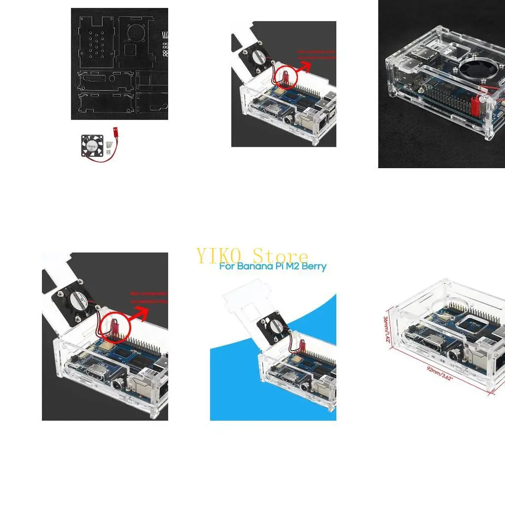

K32C Acrylic Case for Banana Board with Quiet Cooling Fan Transparent Clear Cooling Case Quiet