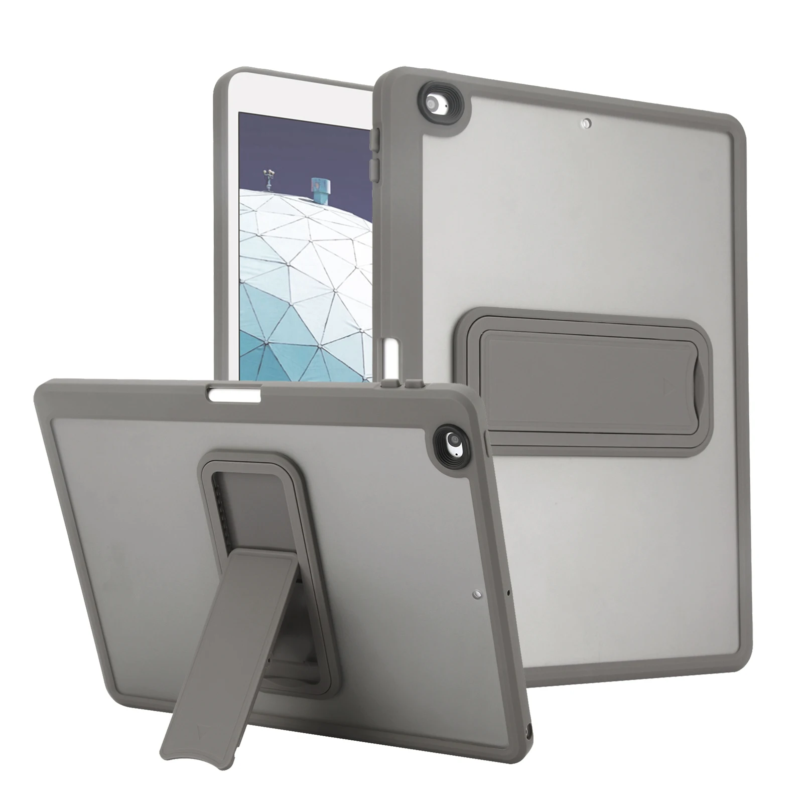 For iPad 5th/6th/Air2 Tablet Case with Pen Slot and Stand,  9.7-Inch Matte Transparent Protective Cover, Shockproof & Drop shell