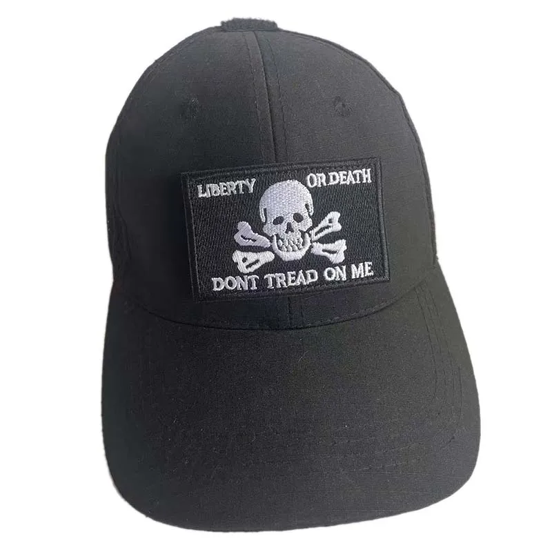 Inspirierendes Emblem, Memento Mori, Glaube über Angst, Bleib positiv, gib nie auf, gestickte Applikation, Moralabzeichen, taktische Patches – Detail 1