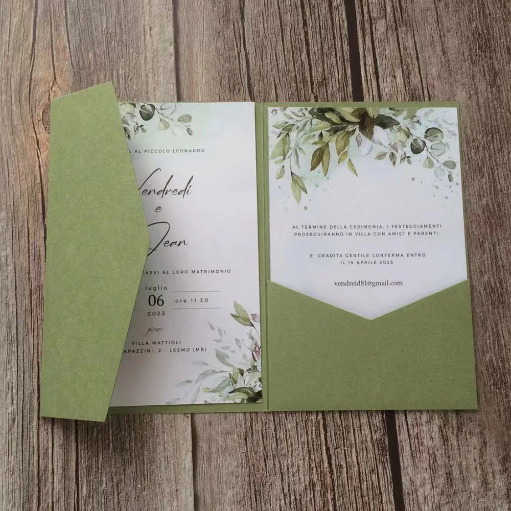 Huwelijksuitnodiging Pocket Fold Envelop Marineblauw Mat Papier 250gsm voor Verjaardag Jubileum Sweet 16 Iquinceañera 50 stuks