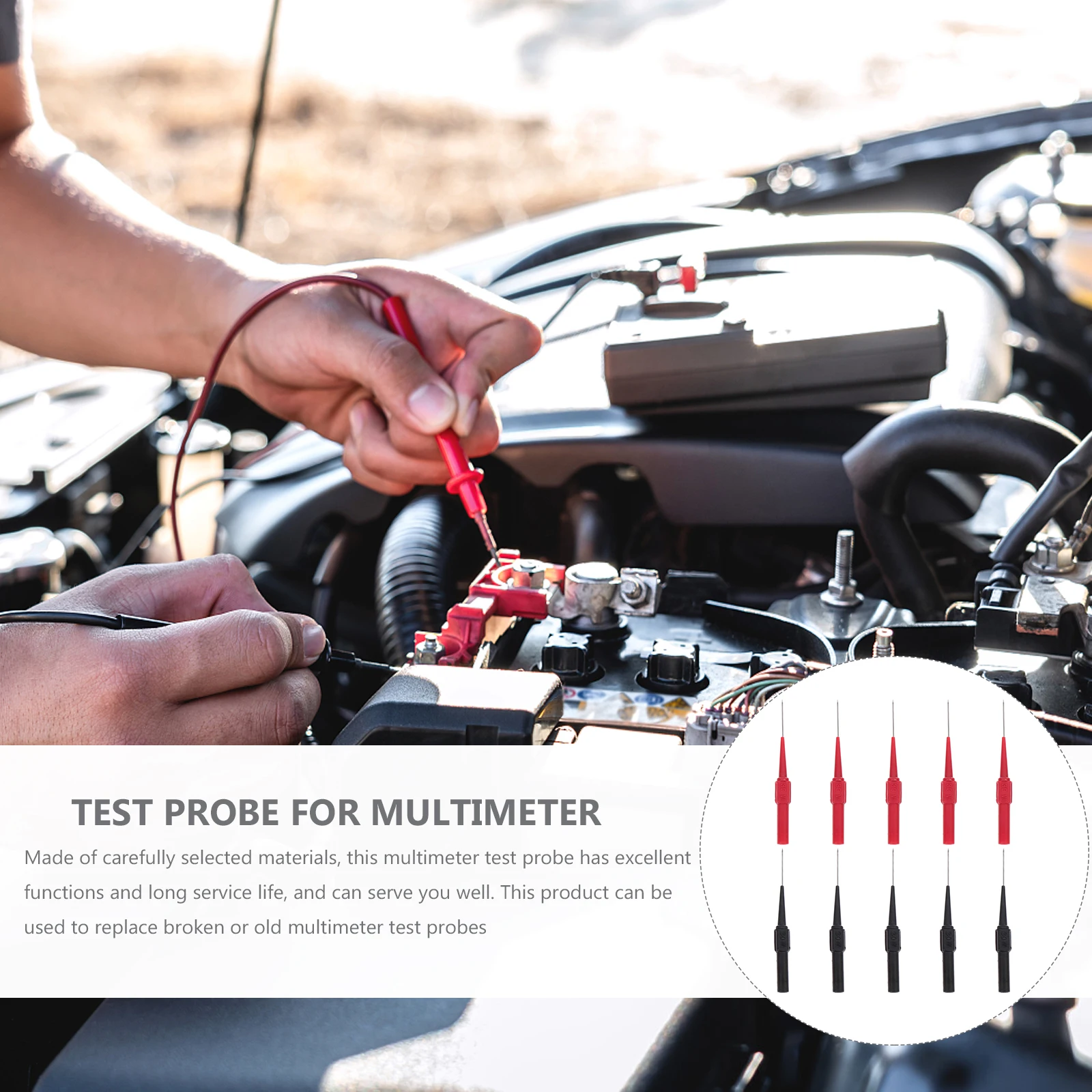 

10pcs Multimeter Test Probe High Sensitivity Nickel-plated Brass Lead Electrical Testing Probes Voltmeter Instrument Compatible