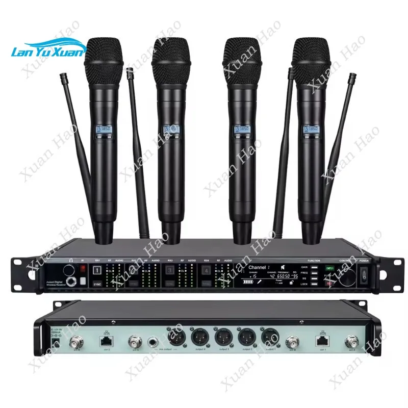 

AD4D/KSM9 Digital Karaoke 4-Channel Handheld AD4Q Professional Wireless Microphone System for Church