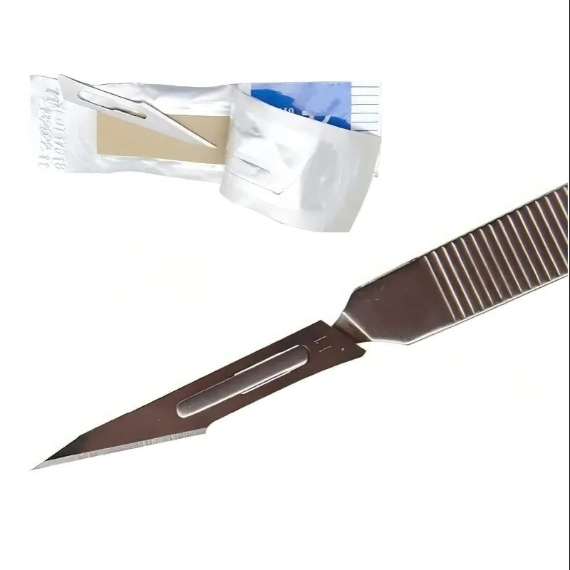 Sterile Surgical Scalpel Blades Carbon Steel #11 Extra Point & Stainless Steel #23 Individually Packaged Full Range Sizes.