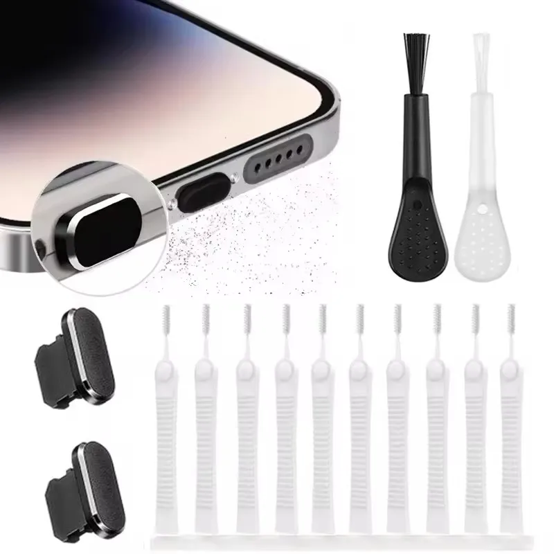 Mobile Phone Charging Port Dust Plug Removal Cleaner Kit for iPhone 17 15 14 Pro Max Computer Keyboard Dustproof Cleaning Brush