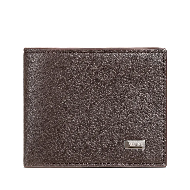 

Lychee-patterned Short Men's Wallet, Business-style Premium Zippered Leather Coin Purse