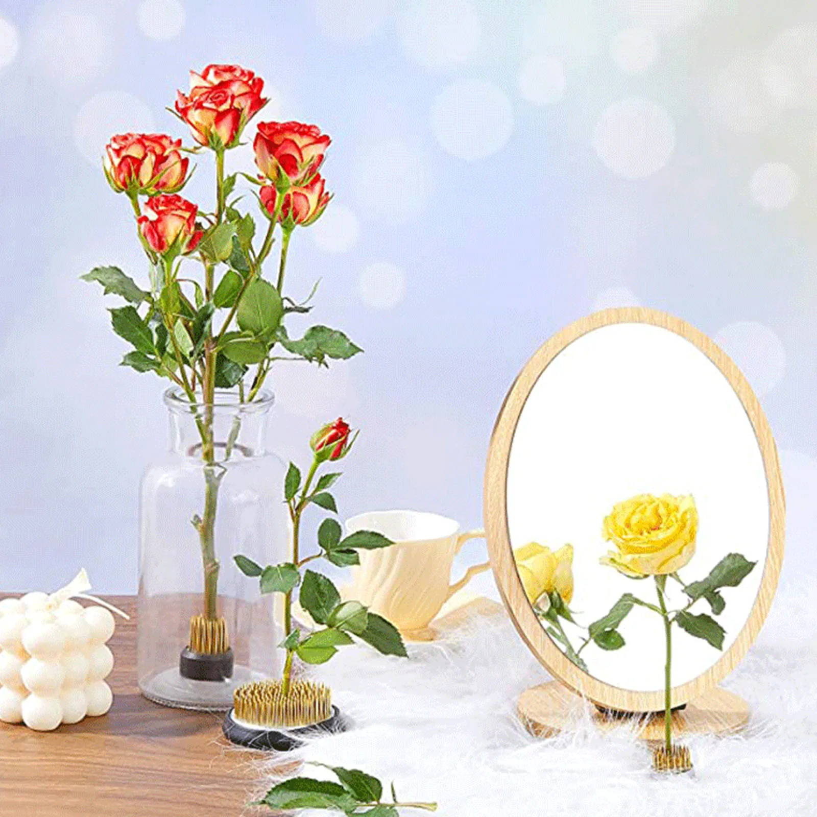 

3 PCS Floral Pin Holder Wedding Decor DIY Flower Needle Base Silica Gel Arrangement Supplies