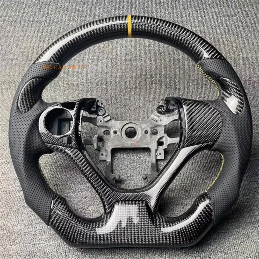 

Customized Black Carbon fiber Yellow stitch Yellow Strip Steering Wheel For HONDA CRV 2012 2013 2014 2015