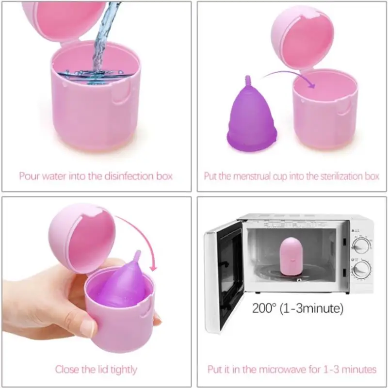 1PCPortable Menstrual Cup Medical Silicone Leak-proof Lady Women Menstrual Period Cup With Storage Case Feminine Hygiene Product