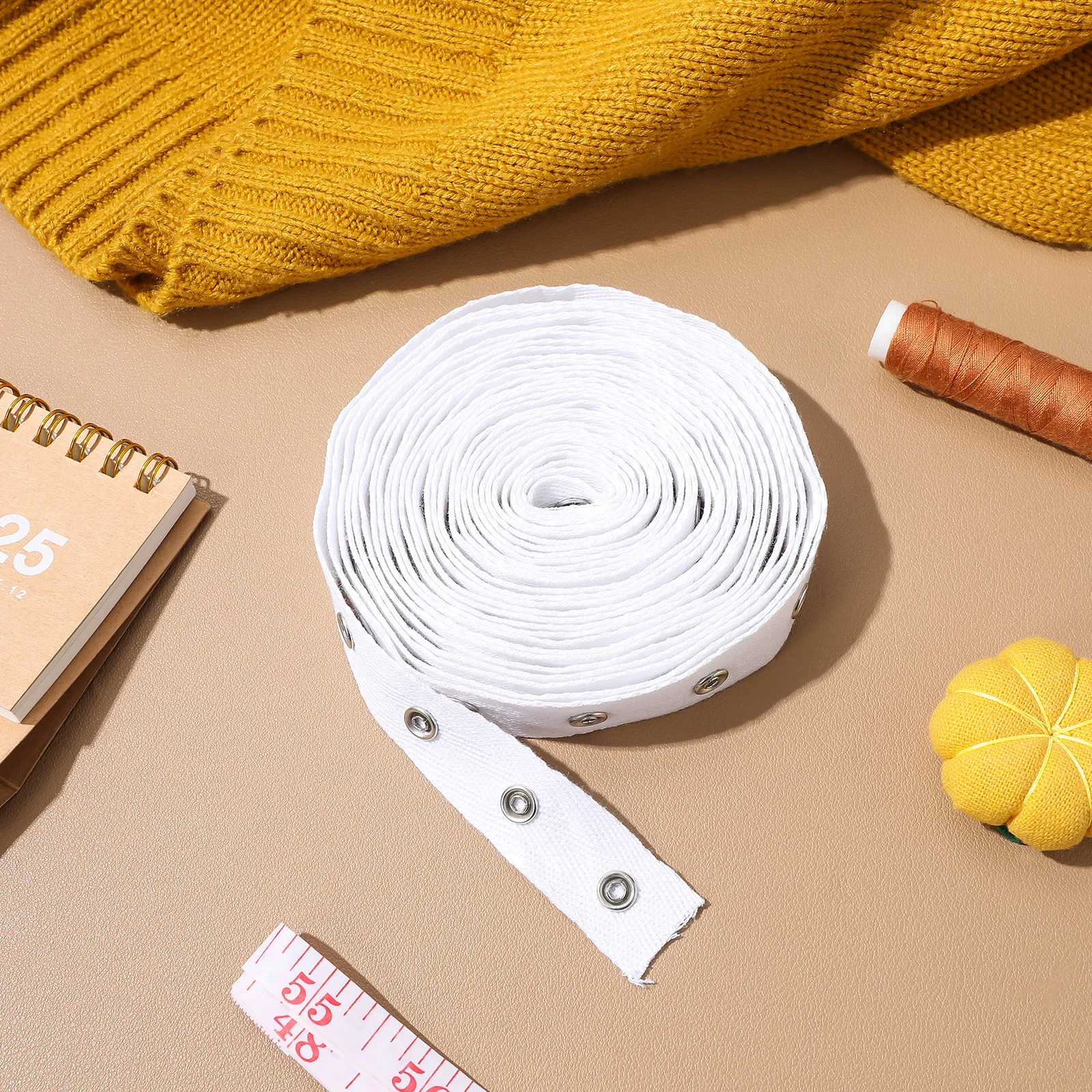 

1Set Four-Hole Snap Button Tape Durable Snap Fastener Ribbon for Clothing Bags Crafts Sewing Strip Roll Replacement Trim