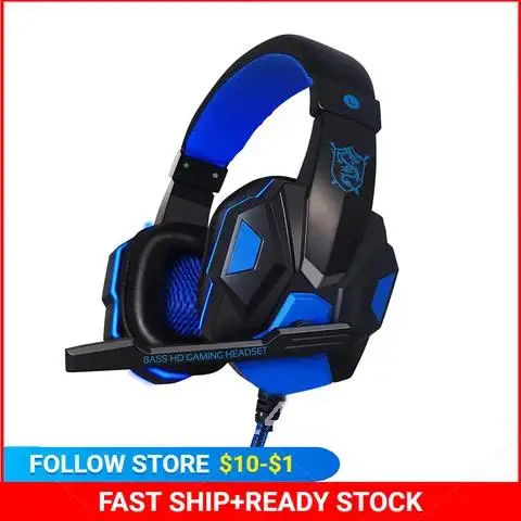 Wired Gaming Headphones Over-Ear Headset Deep Bass Stereo Casque with Microphone for PS4 Xbox PC Laptop Gamer