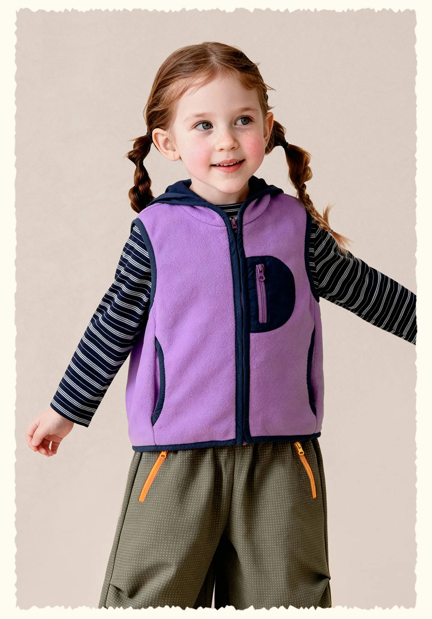 Amila 2026 Herbst Neue Kinder-Polarfleece-Weste Vielseitig Warm Farbblock Weich Bequem Gemütlich Stilvoll Tägliche Mode-Weste – Detail 19