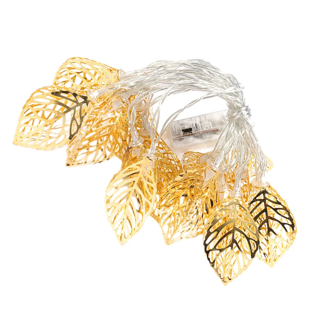 1 قطعة الذهبي الجوف المعادن ورقة سلسلة أضواء Led أضواء الجنية الزخرفية للمنزل حديقة حفلة فناء عيد الفصح الديكور الإبداعية