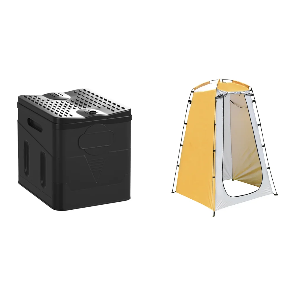 

Outdoor Folding Toilet Car Toilet Bucket for Camping Hiking Trips (Black)