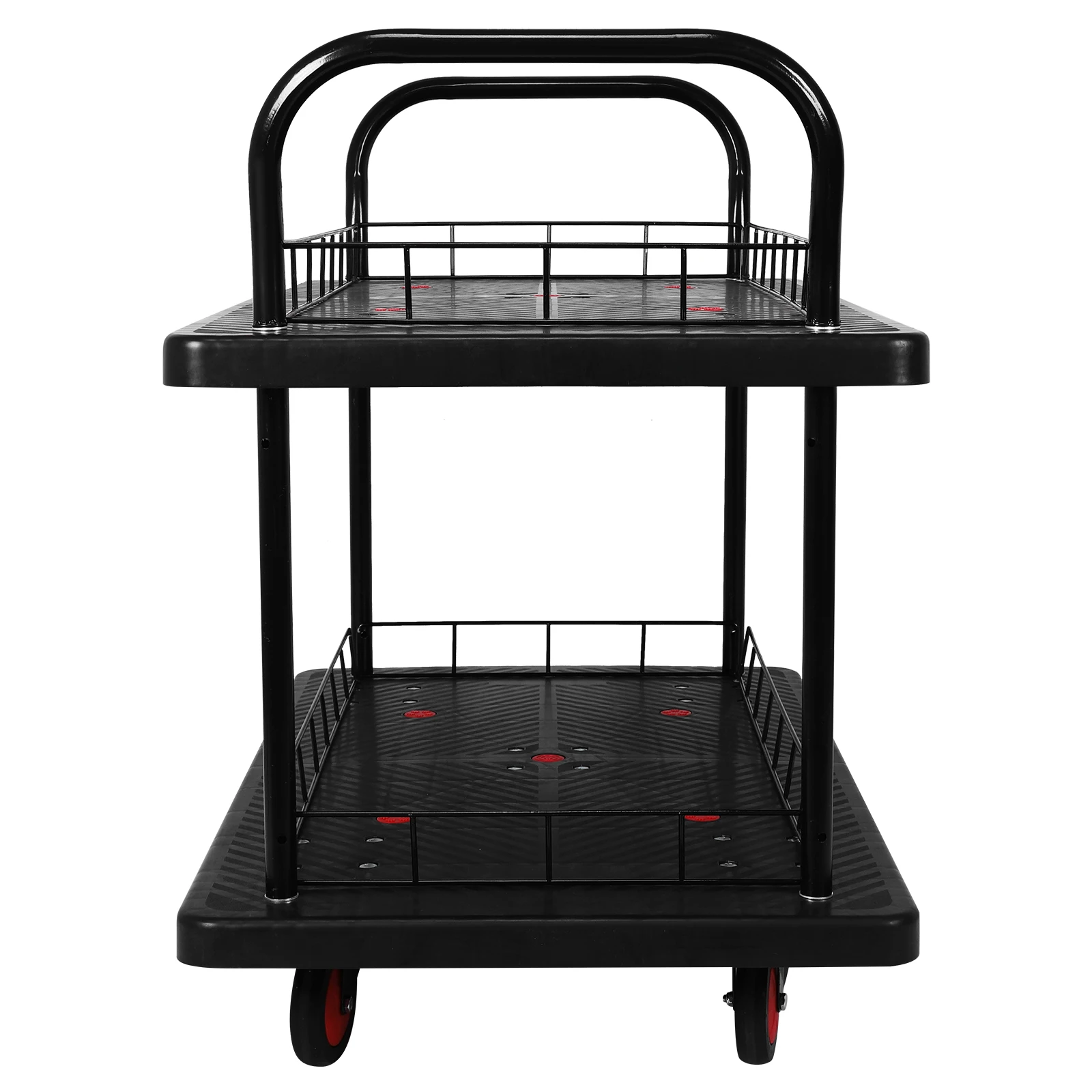 2 Tier Multipurpose Mobile Utility Cart 880lbs Capacity Serving Cart with Wheels for Warehouse/Garage/Cleaning/Manufacturing