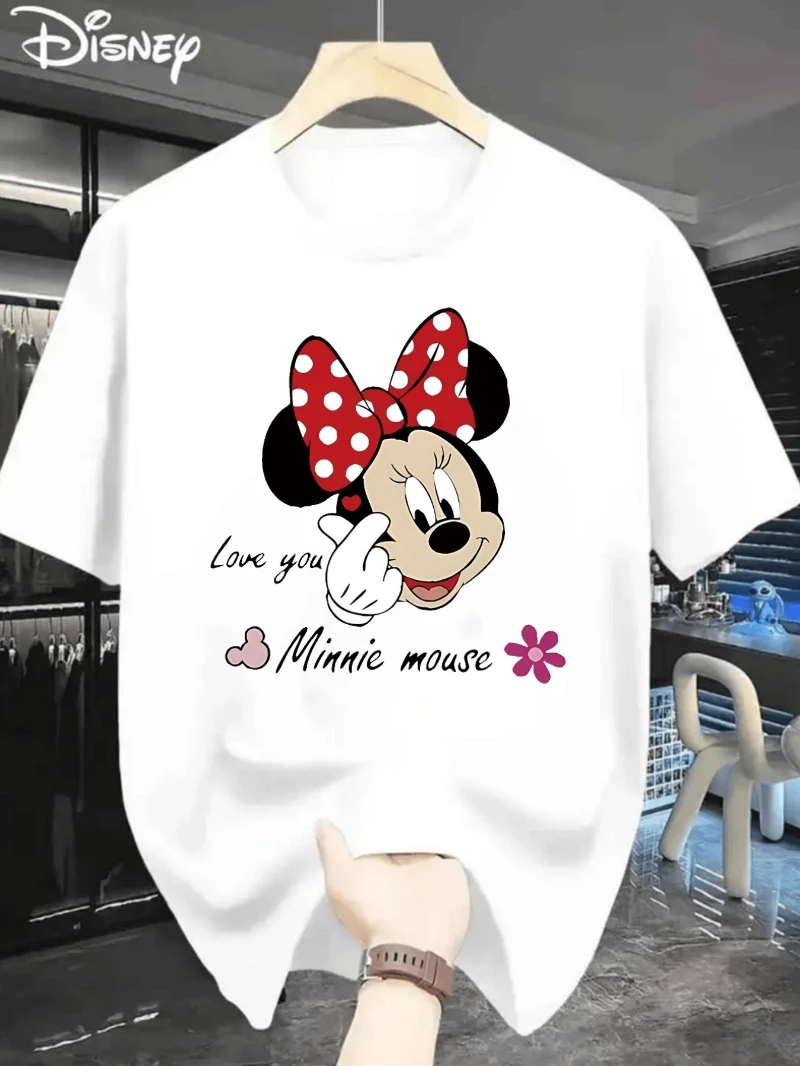 

Мужская футболка Disney с Минни Маус — официальный винтажный дизайн с красным бантом в горошек, легкая летняя футболка для фанатов Диснея