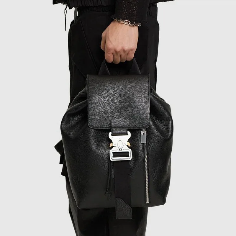 Fashion Street 1017 ALYX 9SM Rugzak Zijrits Zwart Metaallegering Tactische Gesp Flip Mannen Vrouwen Outdoor Zwart Nylon tassen