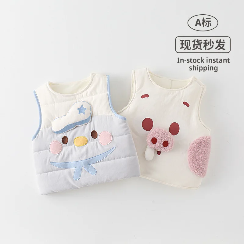 سترة حيوانات مبطنة برسوم كارتونية للرضع والأطفال الصغار لخريف وشتاء 2025 - سترة حرارية لطيفة على شكل خنزير وشيكي للطقس البارد #3