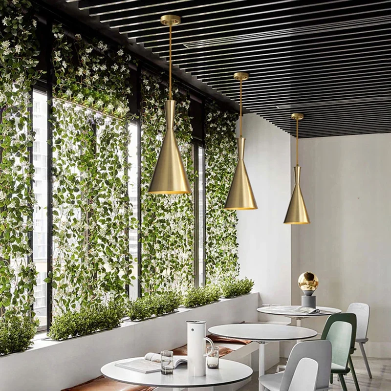 Nordic All-copper Luxury Restaurant Table Lamp Single-ended Simple Modern Single Long-line Minimalist Net Red Bedside Chandelier