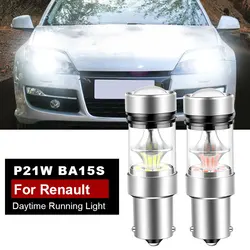 2pcs Canbus For Renault Laguna Coupe 2008-2015 Laguna 3 2008-2010 LED Daytime Running Light DRL Bulb Lamp P21W BA15S 1156