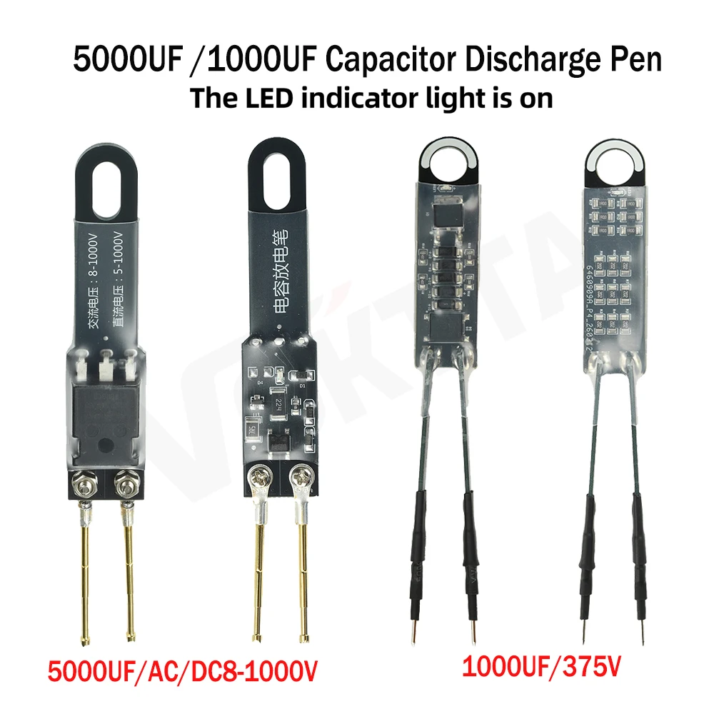 5000UF /1000UF Kondensator-Entladestift Kondensator-Entladewerkzeuge Schnelle Entladung Mit LED-Anzeigeleuchte Elektronik-Reparatur