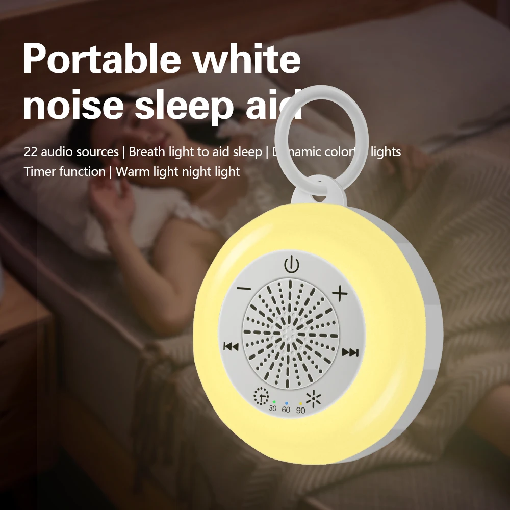 Baby Sleep White Noise Machine USB wiederaufladbare zeitgesteuerte Abschaltung Schlafmaschine Baby Sound Player Nachtlicht Timer Noise Player