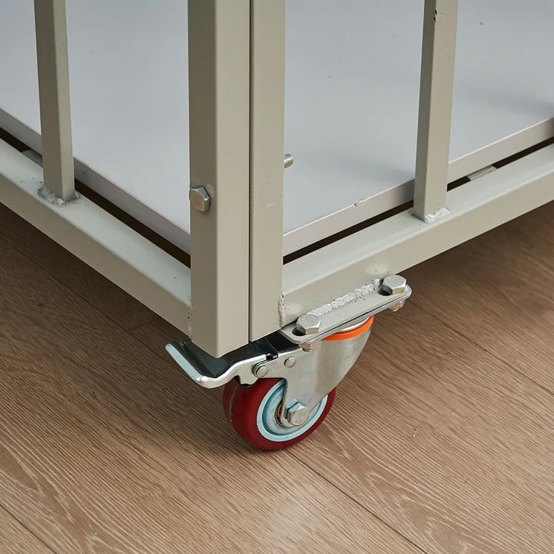Garment factory high rail turnover trolley workshop cutting material cart with notched recessed conveyor cart with wheels