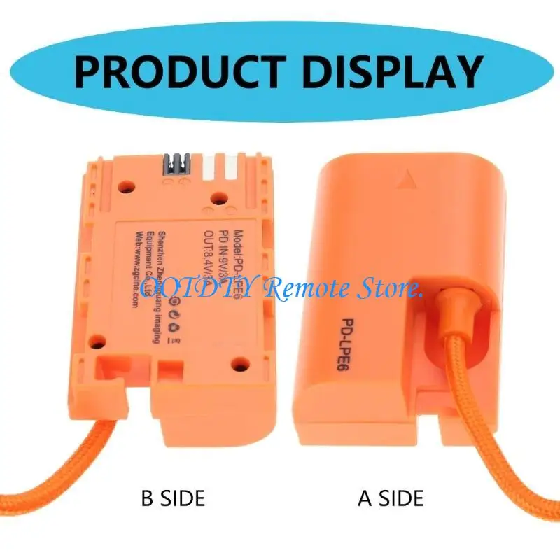 Continuous Power Supply Dummy Battery Type C to LPE6 False Battery for R5 60D