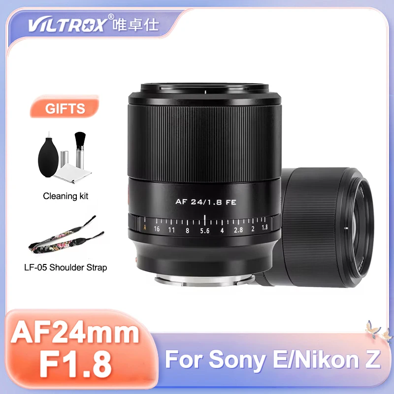 

VILTROX 24mm F1.8 Full Frame Wide Angle Fixed Focus AF Auto Focus Lens for Sony E FE Nikon Z A7CII A7MIV A7RV Zfc Z6II Z7 Z8 Z9